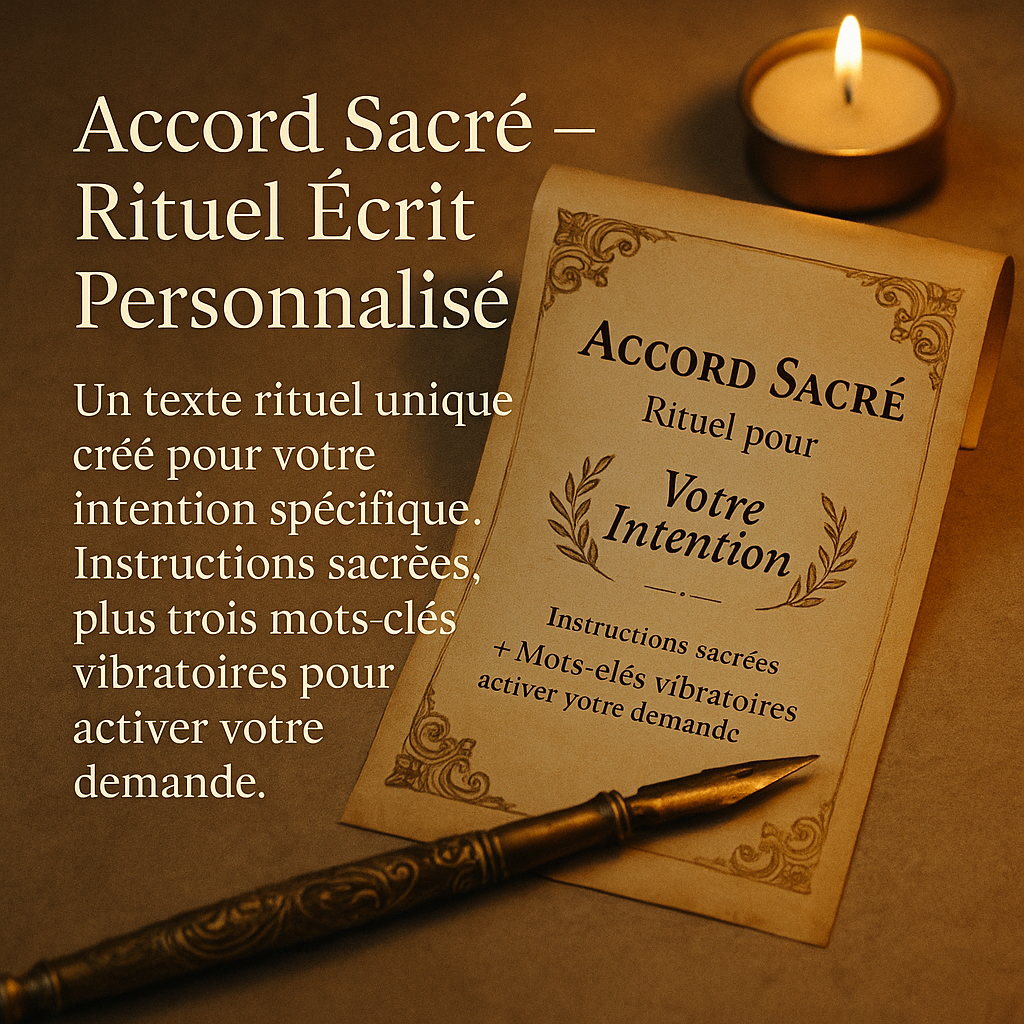 Accord Sacré – Rituel Écrit Personnalisé